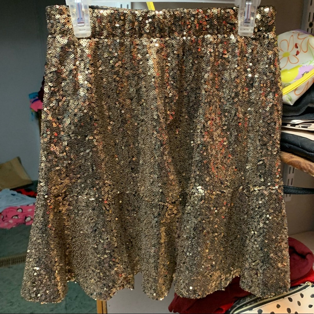Gold sequin skirt